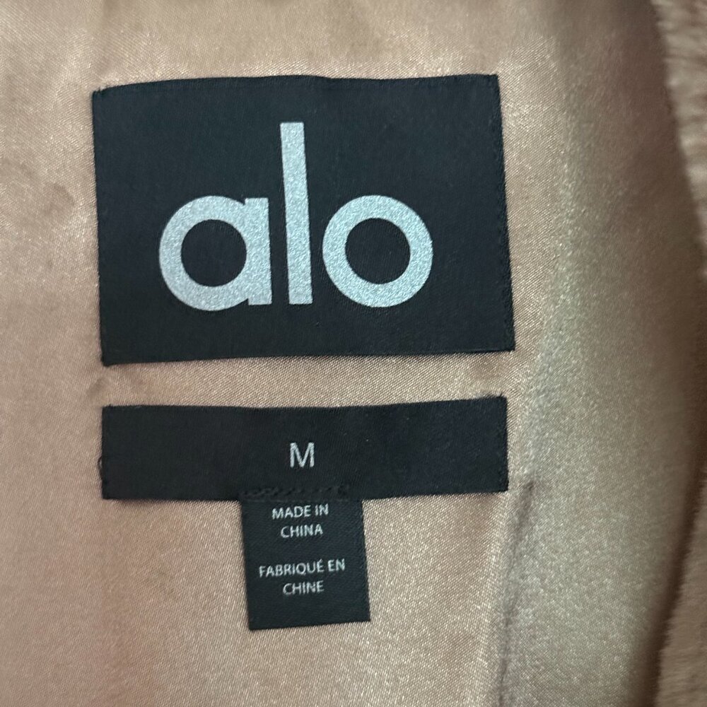 ALO Faux Fur Longline Coat M Tan | $348 Retail - Picture 6 of 9